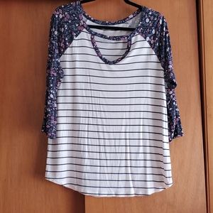 Maurices Floral and Striped Top